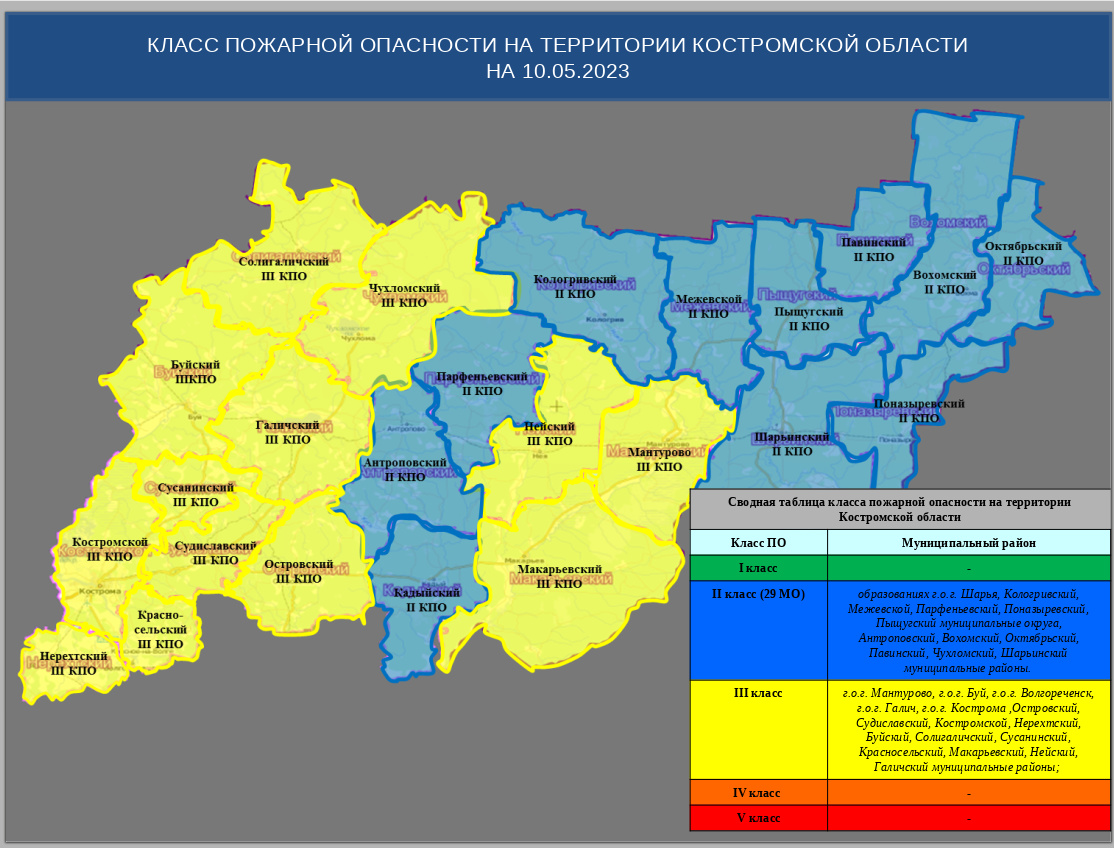 ОПЕРАТИВНЫЙ ЕЖЕДНЕВНЫЙ ПРОГНОЗ на 10 мая 2023 г. - Оперативная информация -  Главное управление МЧС России по Костромской области